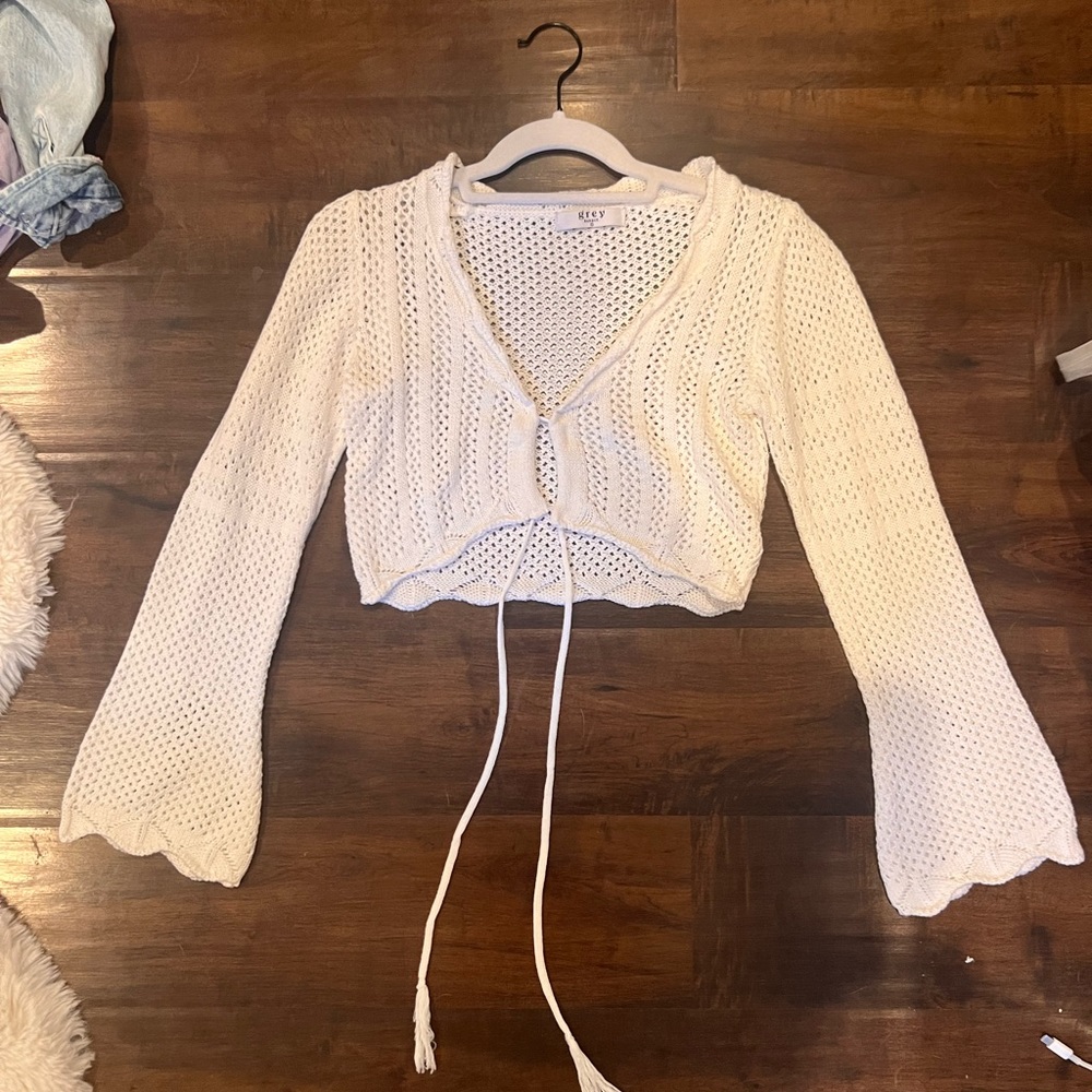 Grey Bandit White cardigan swim cover up